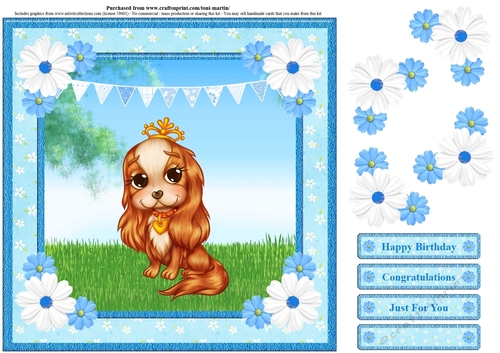 Cute puppy card topper & decoupage