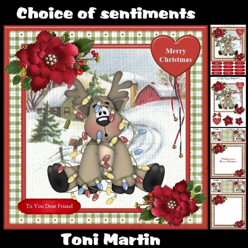 Christmas reindeer mini kit & decoupage
