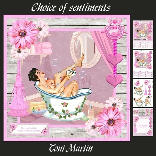 Relax & pamper yourself card mini kit & decoupage