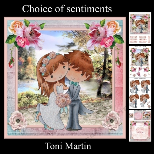 Wedding Couple 8x8 Card Mini Kit & Decoupage