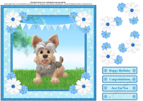 Cute puppy card topper & decoupage