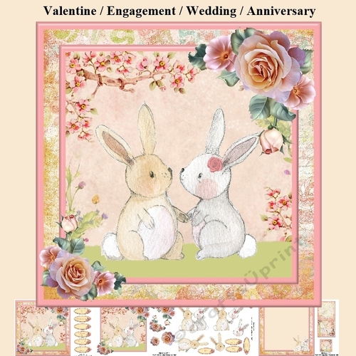 Somebunny Loves You Card Mini Kit & Decoupage