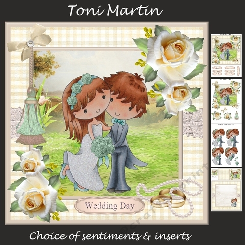 Wedding Couple 8x8 Card Mini Kit & Decoupage