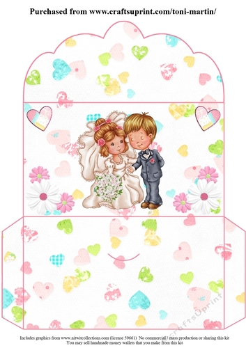 Sweet wedding couple money wallet