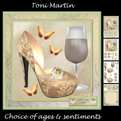 Shoes & Wine Mini Kit & Decoupage - Birthday / Mothers Day