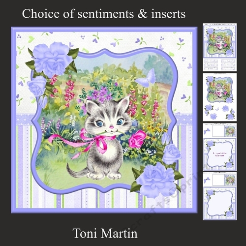 Hope youre feline better soon card mini kit & decoupage