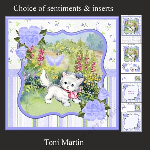 Wishing you a purrfect day card mini kit & decoupage