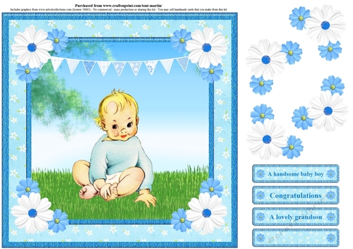 New Baby Boy Card Topper & Decoupage