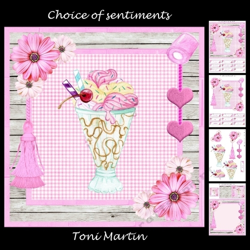 Hope your day is sprinkled with fun - ice cream card mini kit & decoupage
