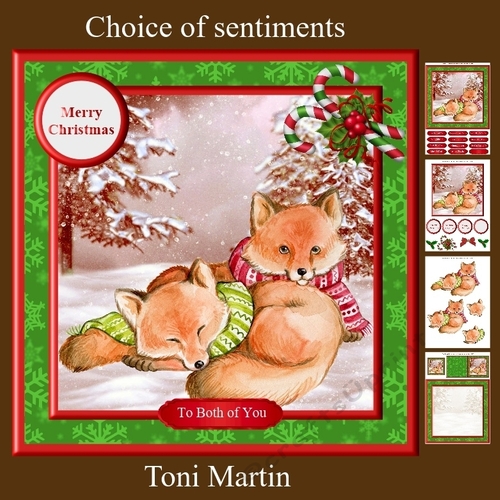 Christmas Fox Couple Card Mini Kit & Decoupage