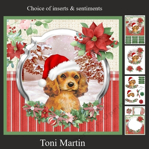 Christmas time puppy card mini kit & decoupage