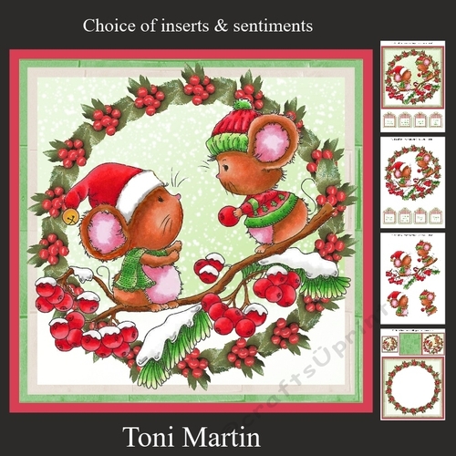 Christmas Catch Holly Mice Mini Kit & Decoupage