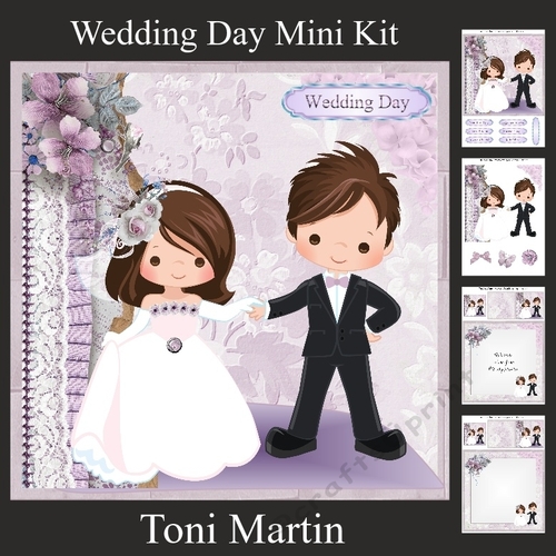 Wedding Couple 8x8 Card Mini Kit & Decoupage