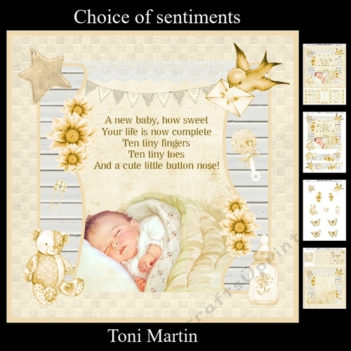 New Baby Neutral Unisex Card Mini Kit & Decoupage