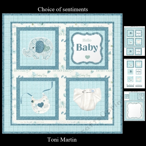 New Baby Boy Squares Mini Kit & Decoupage