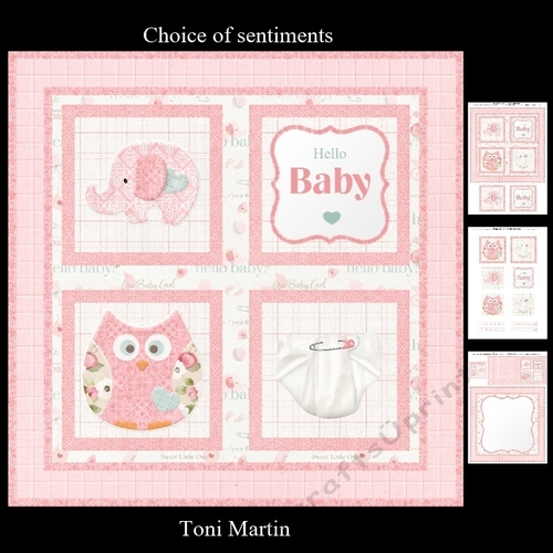 New Baby Girl Squares Mini Kit & Decoupage