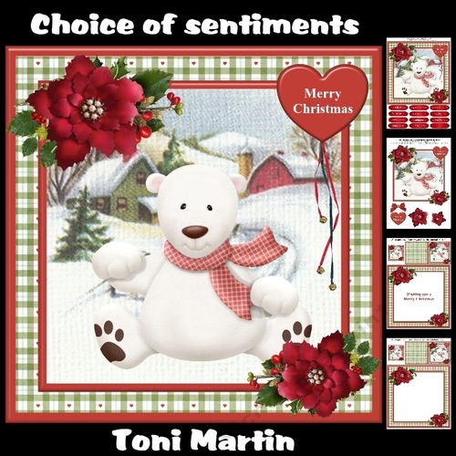 Christmas Polar Bear Card Mini Kit & Decoupage