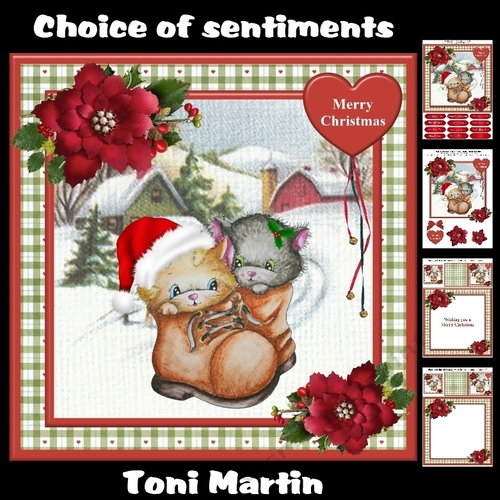 Christmas Kittens Card Mini Kit & Decoupage