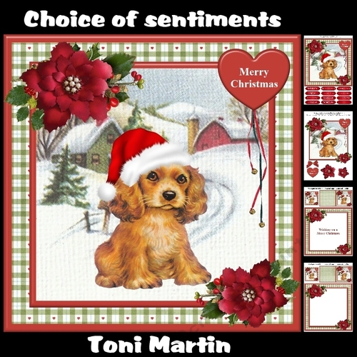 Christmas puppy mini kit & decoupage