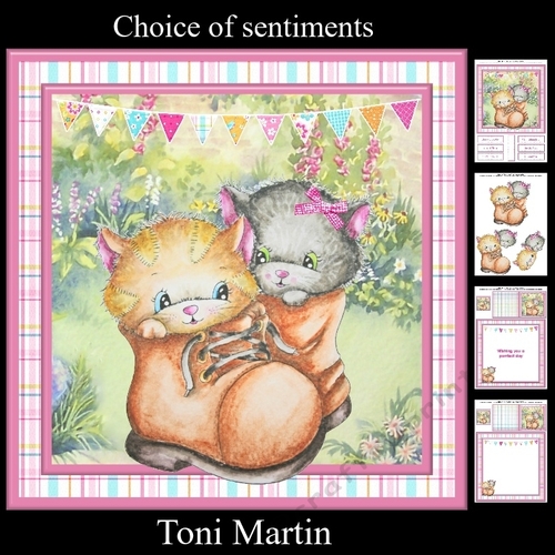 Wishing You a Purrfect Day Card Mini Kit & Decoupage