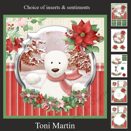 Christmas polar bear card mini kit & decoupage