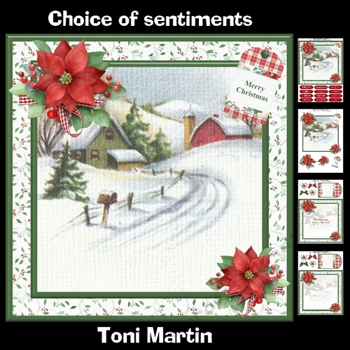 Christmas snow scene mini kit & decoupage