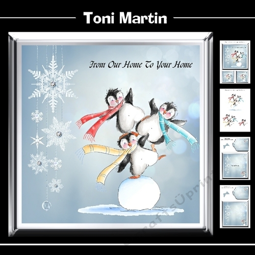 From our home to your home - Acrobat Penguins Christmas Mini Kit & Decoupage 7x7