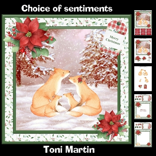 Fox family christmas mini kit & decoupage