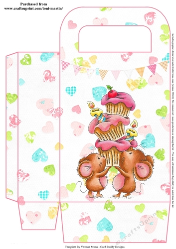 Sweet mice cupcake tower gift box