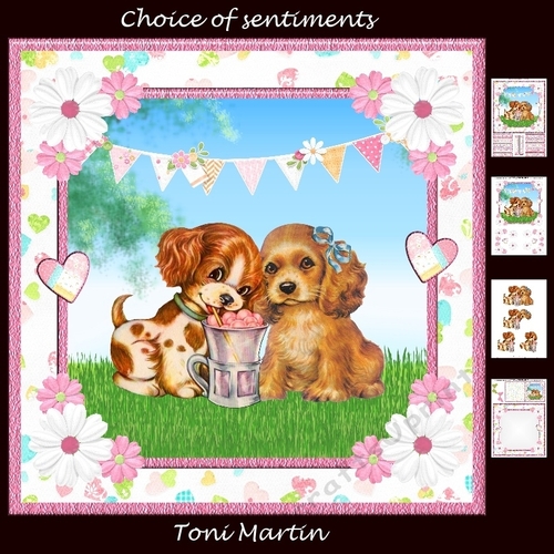 Sweet Puppies 8x8 Card Mini Kit & Decoupage