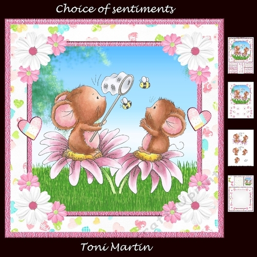 Sweet mice catch 8x8 card mini kit & decoupage
