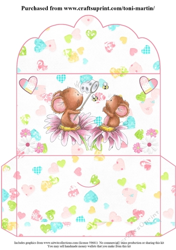Sweet mice catch money wallet