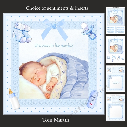 New Baby Boy Card Mini Kit & Decoupage