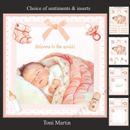 New Baby Girl Card Mini Kit & Decoupage