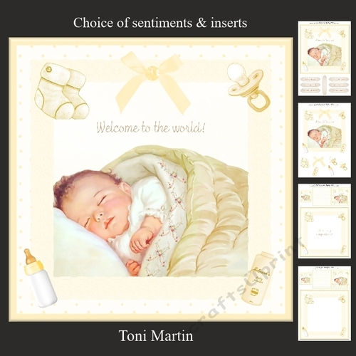 New Baby Neutral Unisex Card Mini Kit & Decoupage