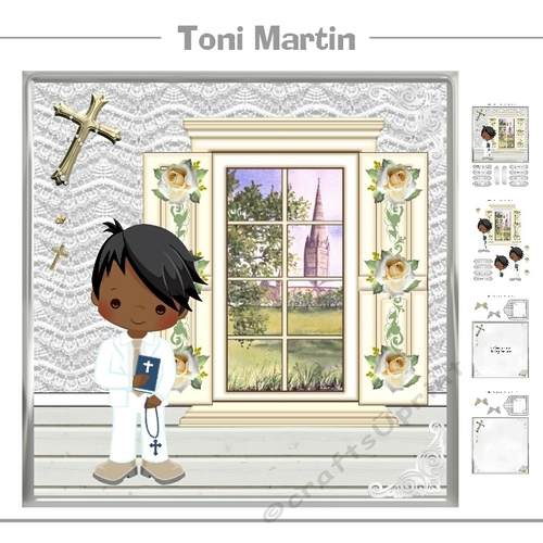 First Holy Communion Boy Card Mini Kit & Decoupage (ethnic)