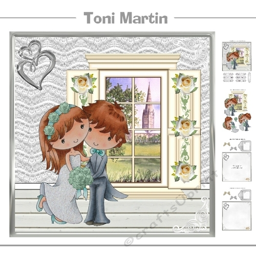 Church Wedding 8x8 Card Mini Kit & Decoupage