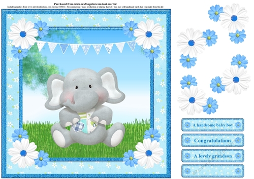 New Baby Boy Card Topper & Decoupage