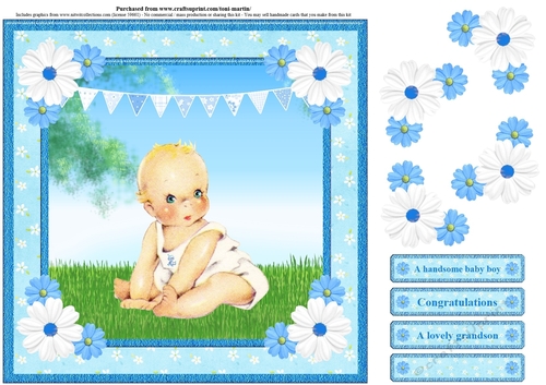 New Baby Boy Card Topper & Decoupage