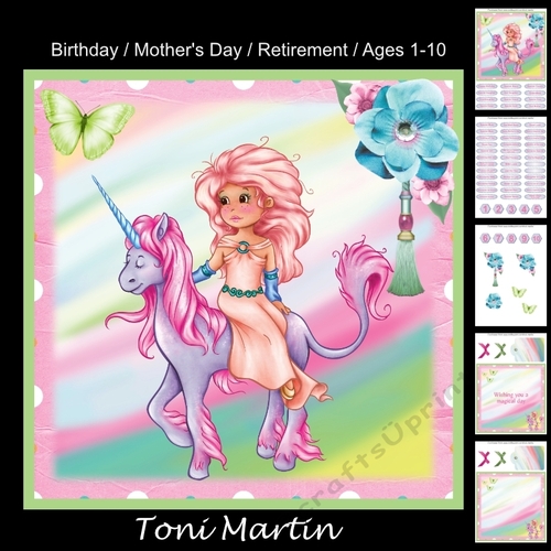 Princess & unicorn card mini kit & decoupage - Ages 1-10