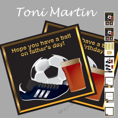 Hope you have a ball -  football / beer mini kit & decoupage - male birthday / fathers day