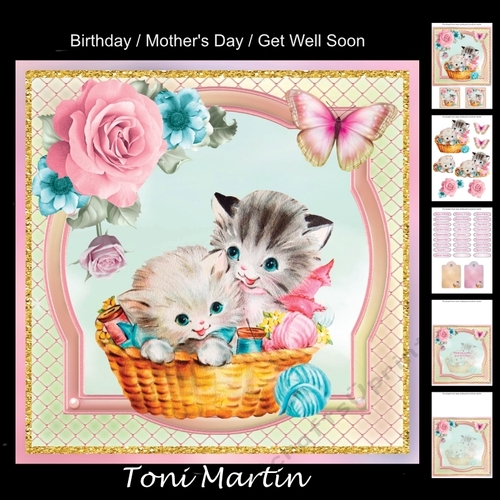 Sweet kittens card mini kit & decoupage