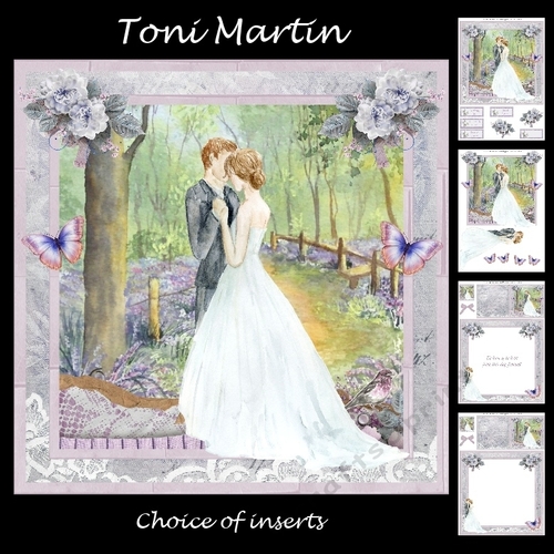 Wedding Couple 8x8 Card Mini Kit & Decoupage
