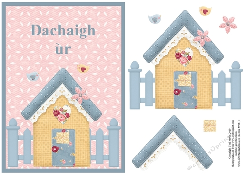 New Home Fabric Effect Topper & Decoupage - Scottish Gaelic 