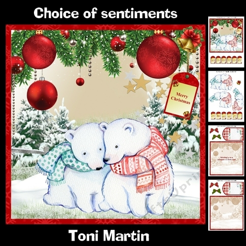 Polar bears christmas mini kit & decoupage
