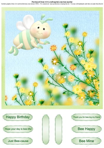 Hope Your Day is Bee-tiful Card Topper & Sentiments