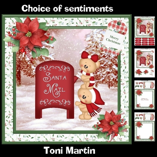 Christmas mail card mini kit & decoupage