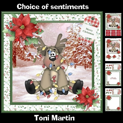 Christmas reindeer card mini kit & decoupage
