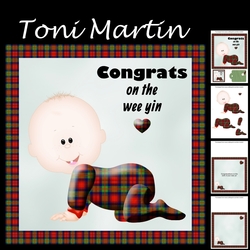 Congrats on the wee yin - scottish tartan effect new baby mini kit (without bow)