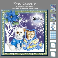 Cute cat & dog christmas mini kit & decoupage